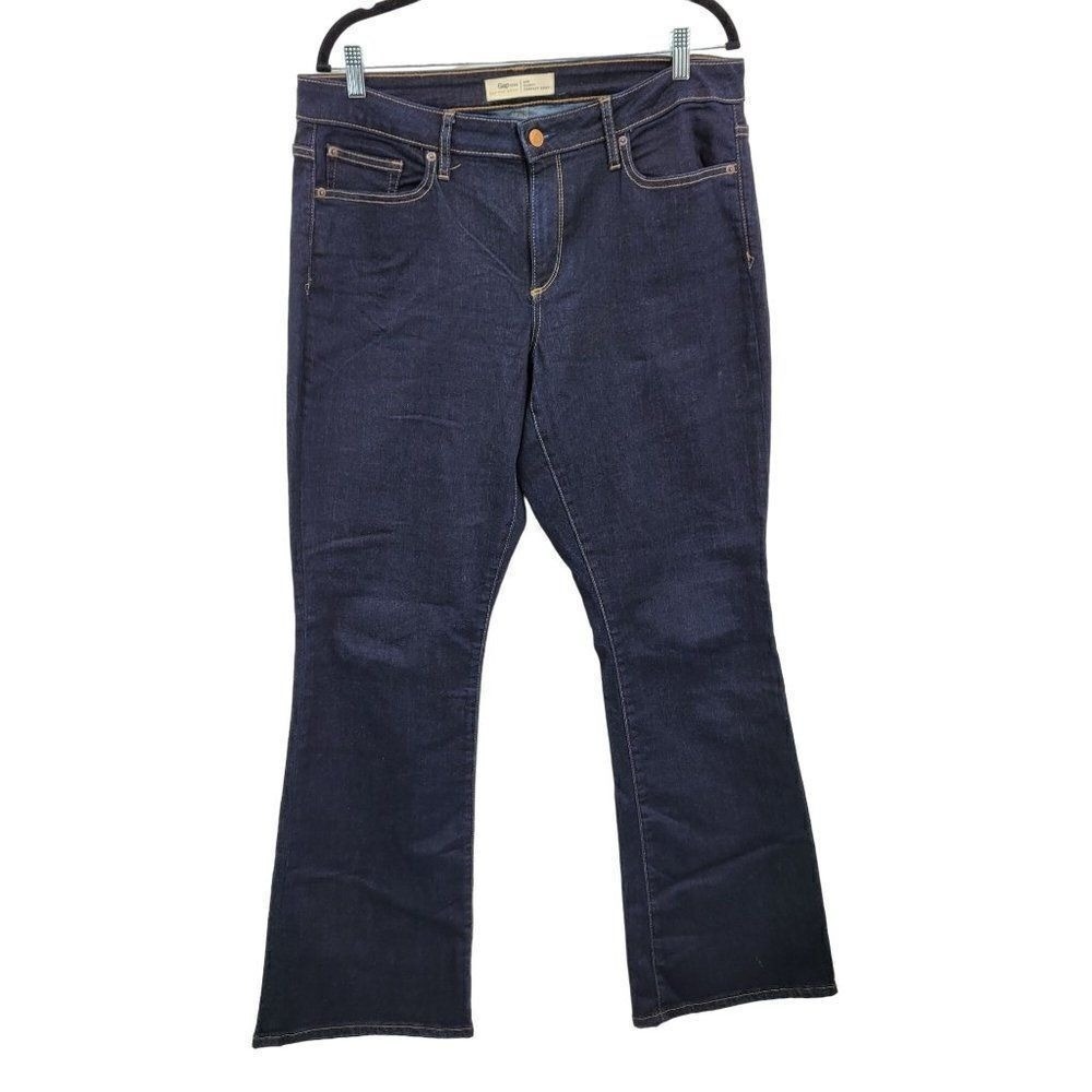 Gap Curvey Perfect Boot Jeans Sz 33 Dark Wash Stretch High‎ Rise Flare